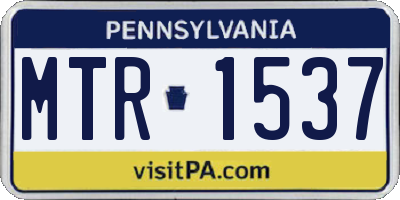 PA license plate MTR1537