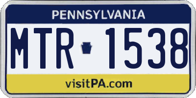 PA license plate MTR1538