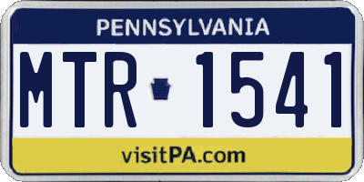 PA license plate MTR1541