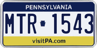 PA license plate MTR1543