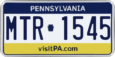 PA license plate MTR1545