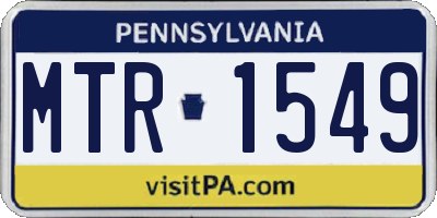 PA license plate MTR1549