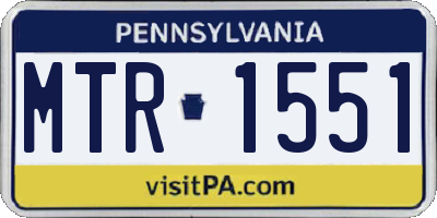 PA license plate MTR1551