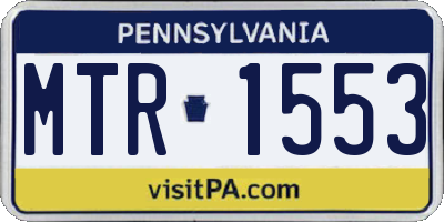PA license plate MTR1553