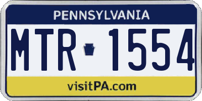 PA license plate MTR1554