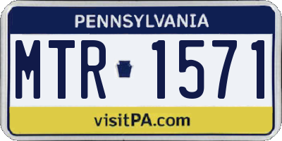 PA license plate MTR1571