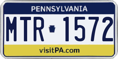 PA license plate MTR1572