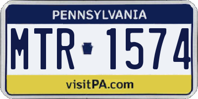 PA license plate MTR1574