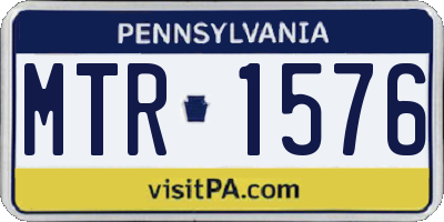PA license plate MTR1576