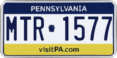 PA license plate MTR1577