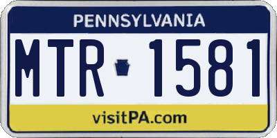 PA license plate MTR1581
