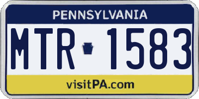 PA license plate MTR1583