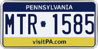 PA license plate MTR1585