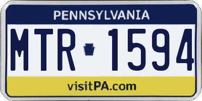 PA license plate MTR1594