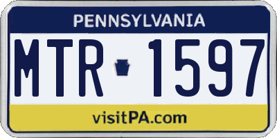 PA license plate MTR1597