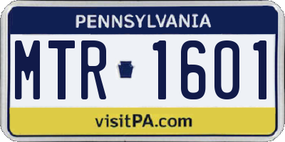 PA license plate MTR1601