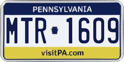 PA license plate MTR1609