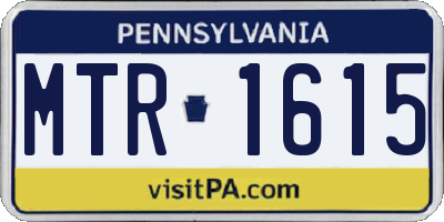 PA license plate MTR1615