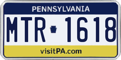 PA license plate MTR1618