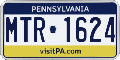 PA license plate MTR1624