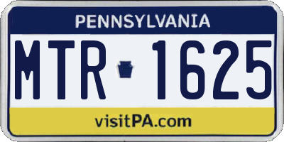 PA license plate MTR1625