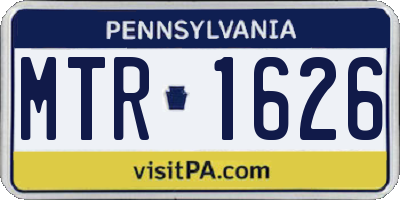 PA license plate MTR1626