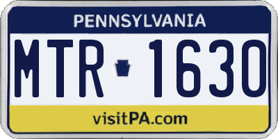 PA license plate MTR1630