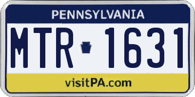 PA license plate MTR1631