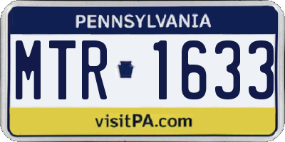 PA license plate MTR1633