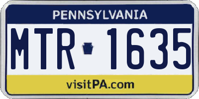 PA license plate MTR1635