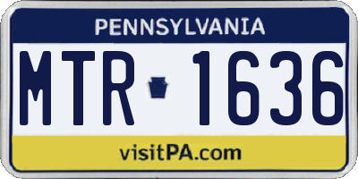 PA license plate MTR1636
