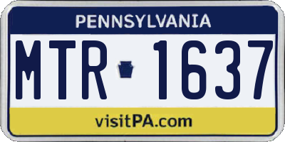 PA license plate MTR1637