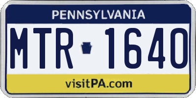 PA license plate MTR1640