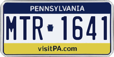 PA license plate MTR1641