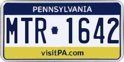 PA license plate MTR1642