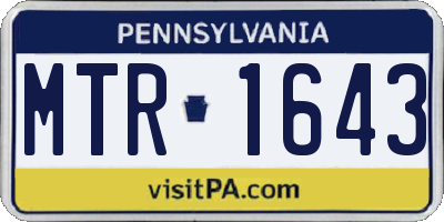 PA license plate MTR1643