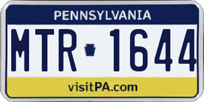 PA license plate MTR1644