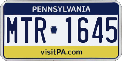 PA license plate MTR1645