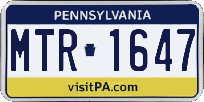PA license plate MTR1647