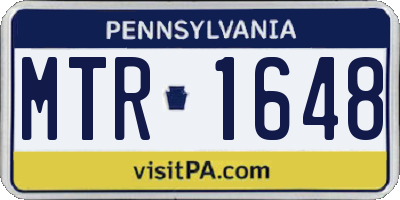 PA license plate MTR1648
