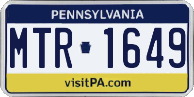 PA license plate MTR1649