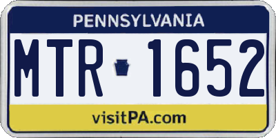 PA license plate MTR1652