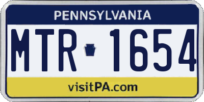 PA license plate MTR1654