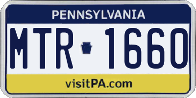 PA license plate MTR1660