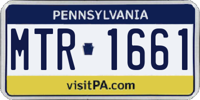 PA license plate MTR1661