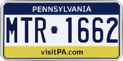 PA license plate MTR1662