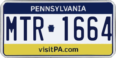 PA license plate MTR1664