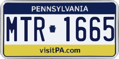 PA license plate MTR1665