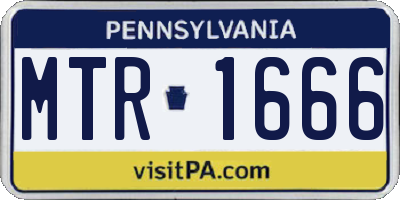 PA license plate MTR1666