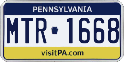 PA license plate MTR1668